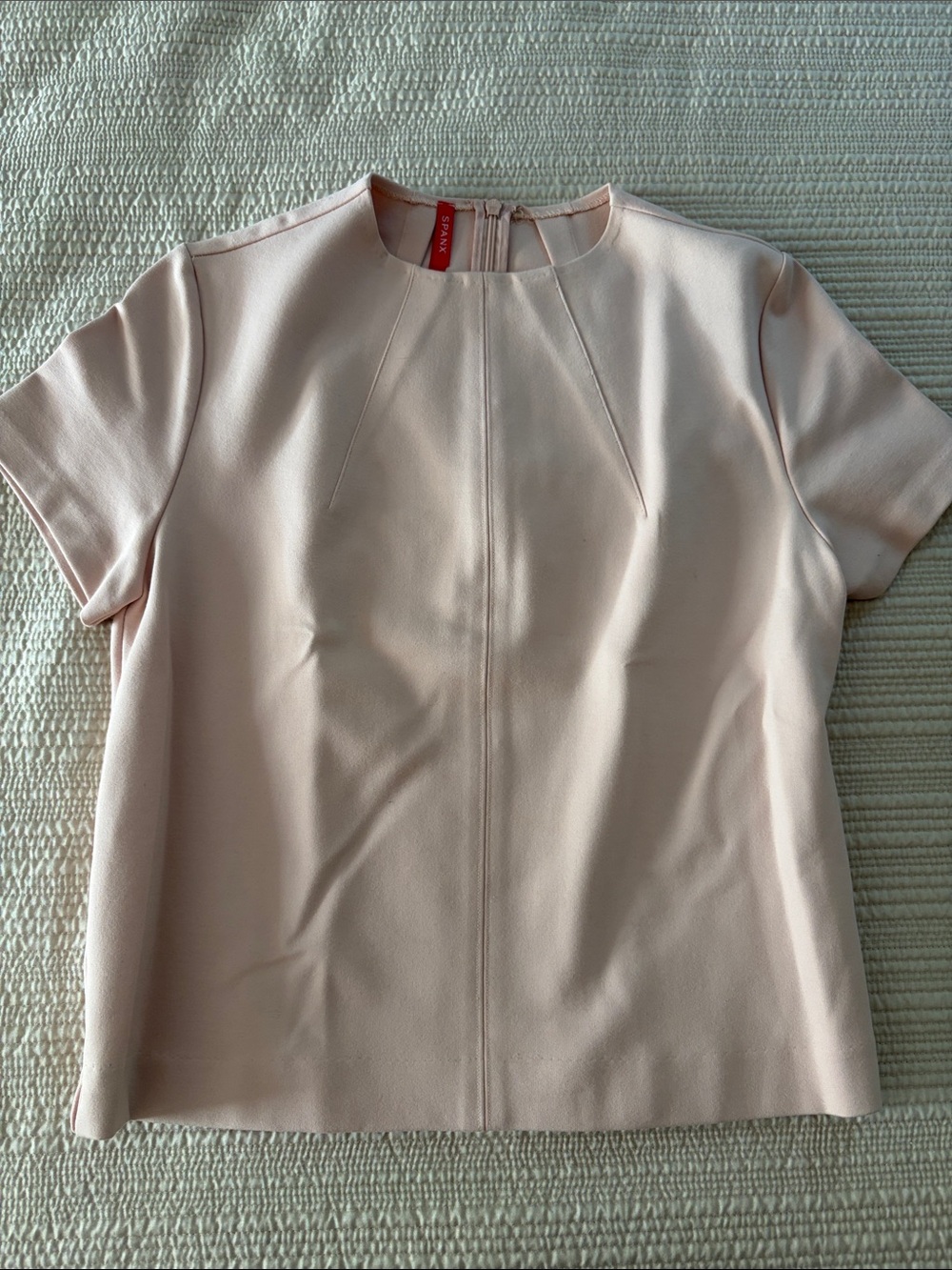 SPANX Blush Pink Short-Sleeve Structured Top